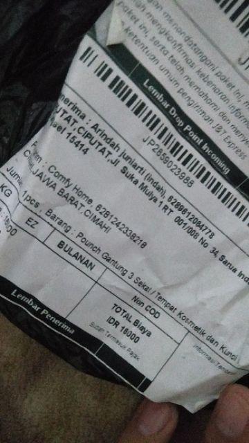 Pounch Gantung 3 Sekat / Tempat Kosmetik Dan Kunci / Bahan Tebal / Motif Unik Dan Lucu / Cod