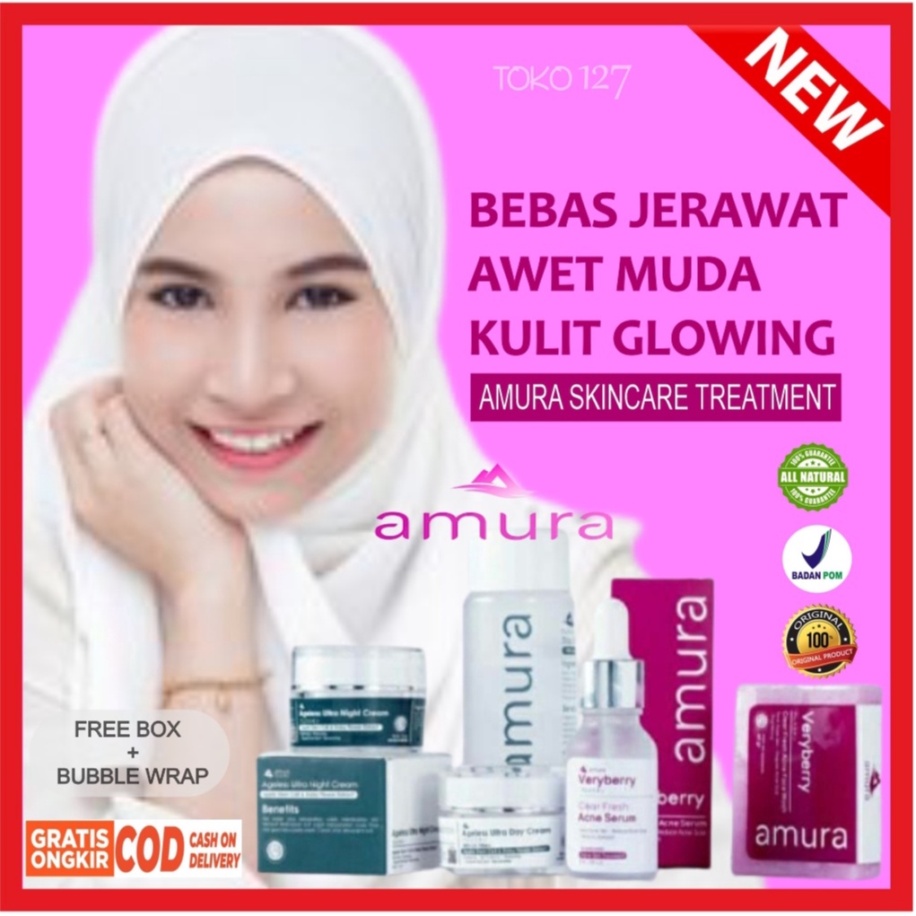 Serum Amura Wajah Acne Jerawat Glowing Vit C Gold mura Skincare expert Serum Kecantikan 100% Asli