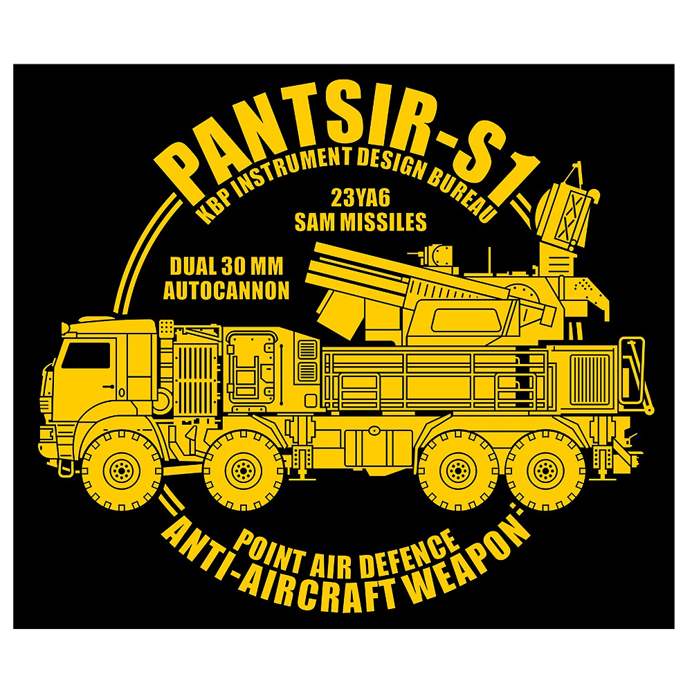 Pantsir S1 Anti Aircraft System Double Lines Cutting Sticker