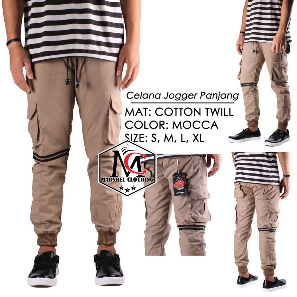 RCL - Celana Jogger Cargo Ttrip Hitam | Mocca | Abu