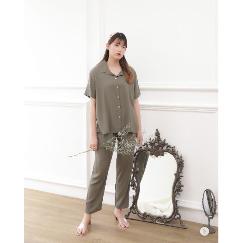 Milla Long Set (Top+Pants) Set Casual / Set Formal Bahan Jamin Adem