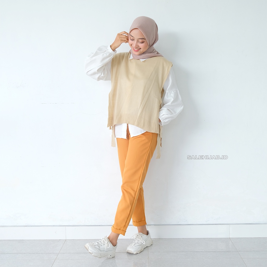 BAGGY PANTS AMERICAN DRILL (celana beggy panjang bagy wanita)-GOLD