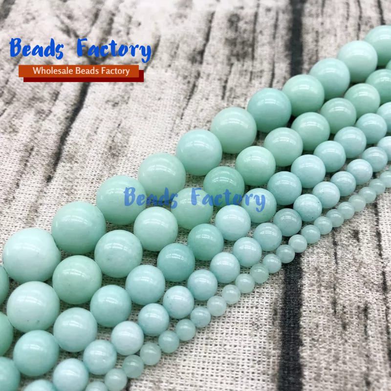 6-10mm Manik Batu alam amazonite membuat gelang dan tasbih