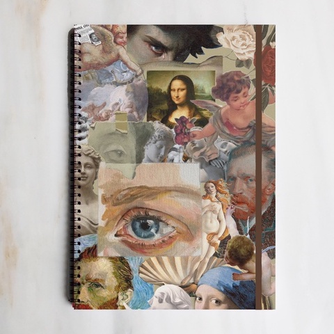 VINTAGE SERIES Aesthetic Ruled Grid Dotted Notebook Diary Journal Bujo School Buku Tulis-Vintage Paintings