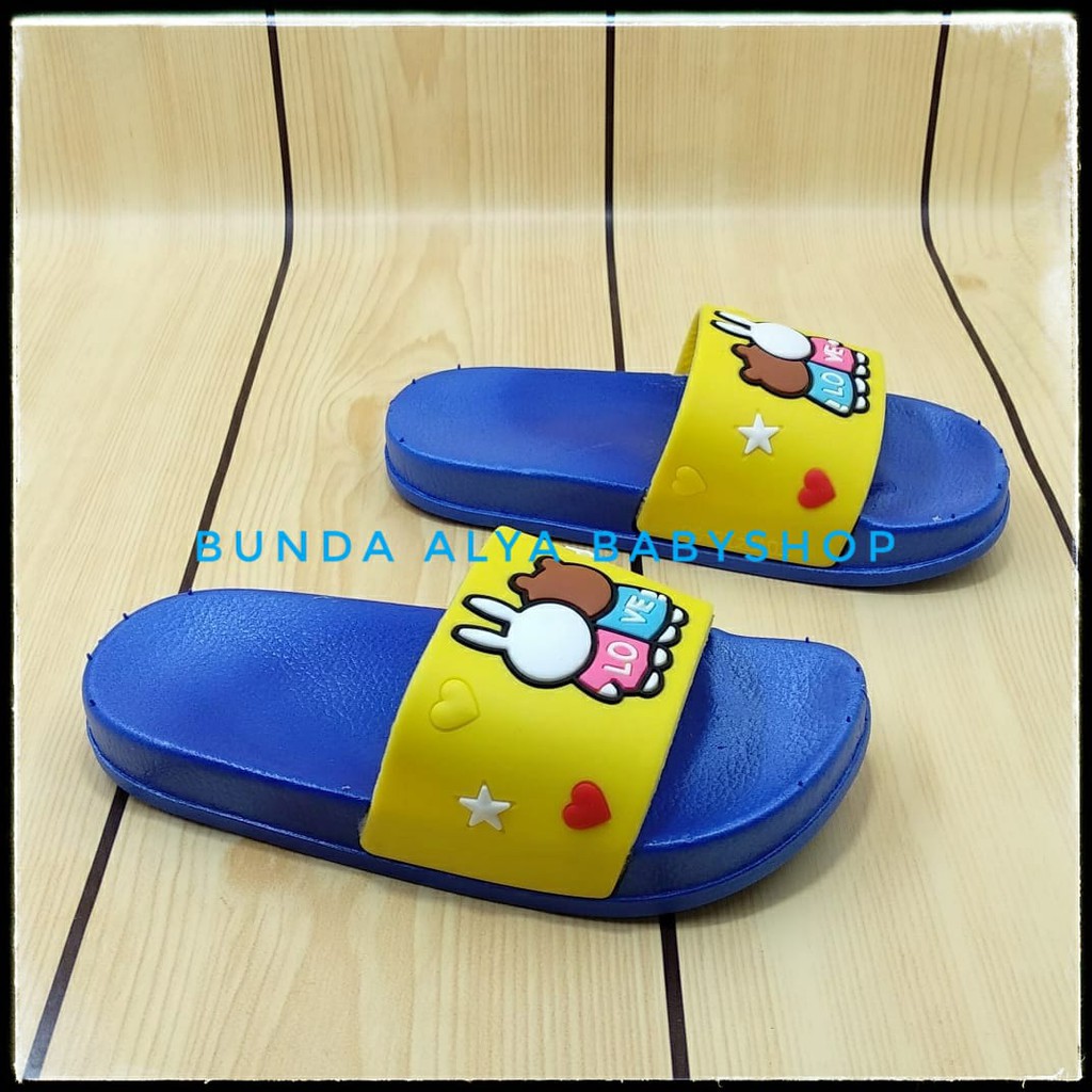 Sandal Anak IMPORT Usia 3 4 5 6 7 Size 27 - 34 BIRU TUA Elastis - Sendal Karet Anak Anti Licin