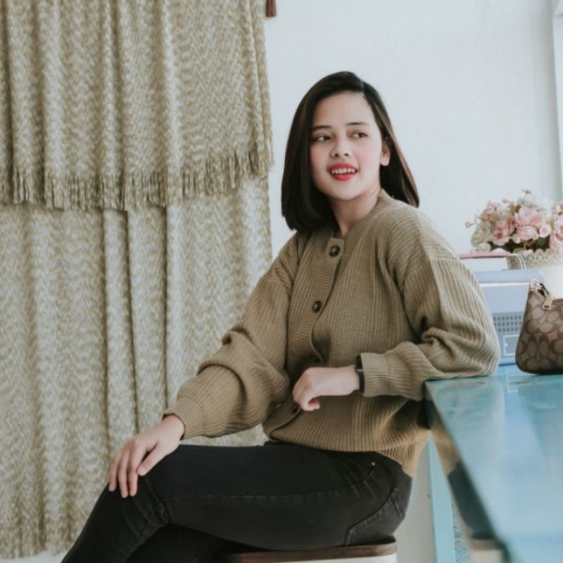 GS036 Cardigan Rajut Wanita Livi Premium Tebal