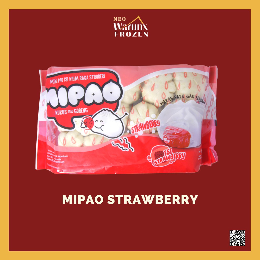 Bapao Mini Rasa Strawberry Vanilla dan Cokelat Mipao , Berat : 510g [HALAL]