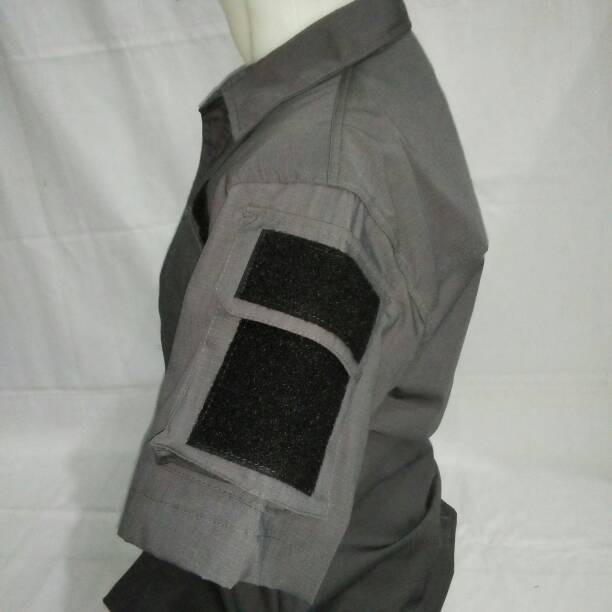 Kemeja Tactical/Helicon Dark Grey/Abu Tua Lengan Pendek Ripstop Katun