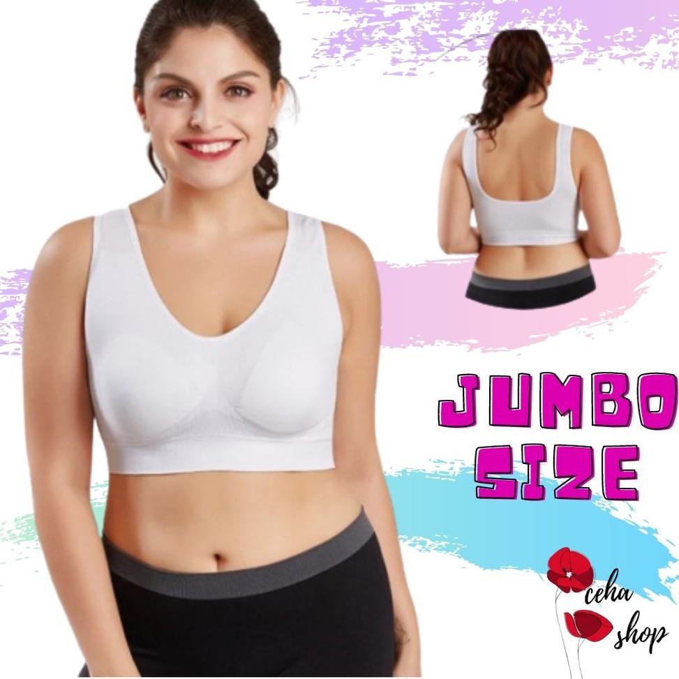BISA COD L - 6XL Sport Bra Seamless BH Jumbo Olahraga Miniset Besar Bigsize Pakaian Dalam Import Bus