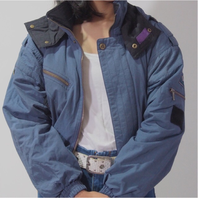90s skii blue jacket (thrift)