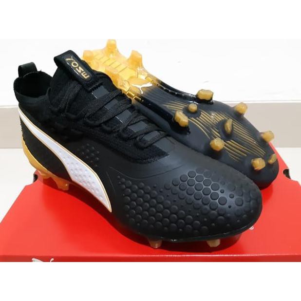 SOCCER SHOES ORIGINAL GRADE SEPATU BOLA - SOCCER PUMA THE ONE 1 BLACK GOLD - FG KUALITAS PREMIUM
