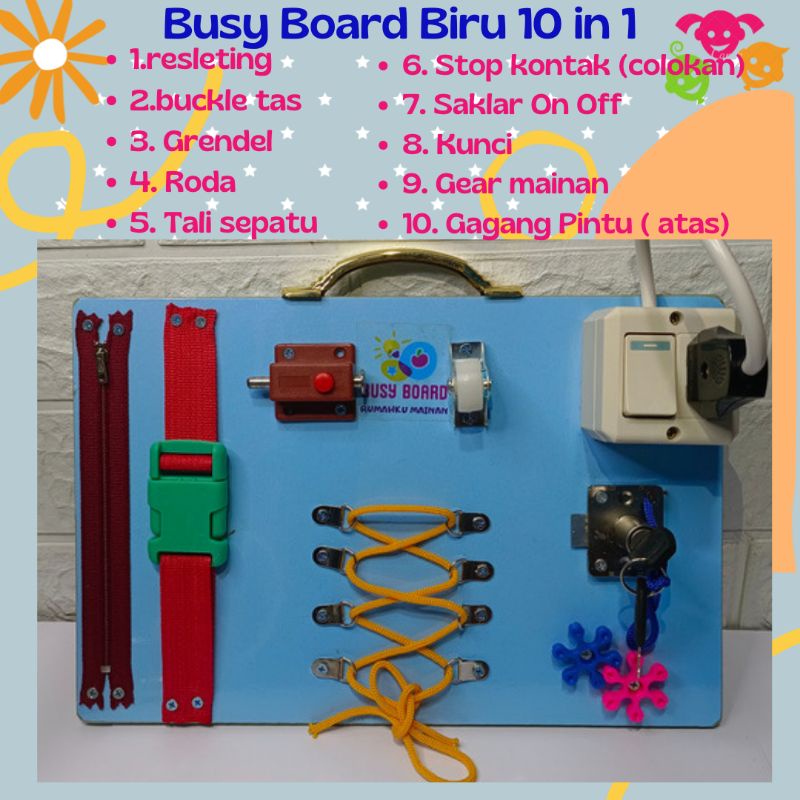 BUSY BOARD MAINAN MONTESSORI MONTESORI EDUKASI BUSYBOARD ASAH MOTORIK ANAK BAYI BALITA