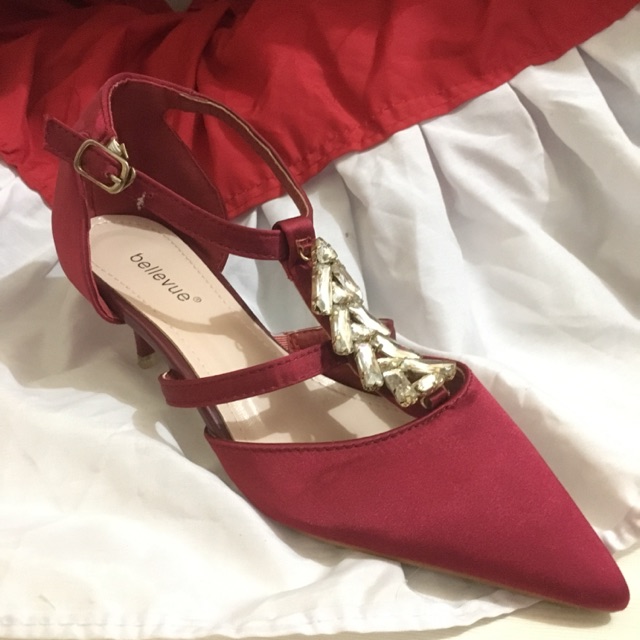 Sepatu pesta hak kecil pendek murah bagus kualitas impor