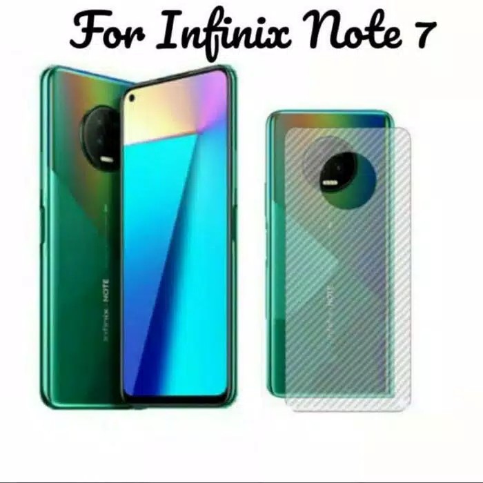 Garskin Carbon Sticker Infinix Note 7 /note 7lite/hot 7  Back Screen Protector Transparant