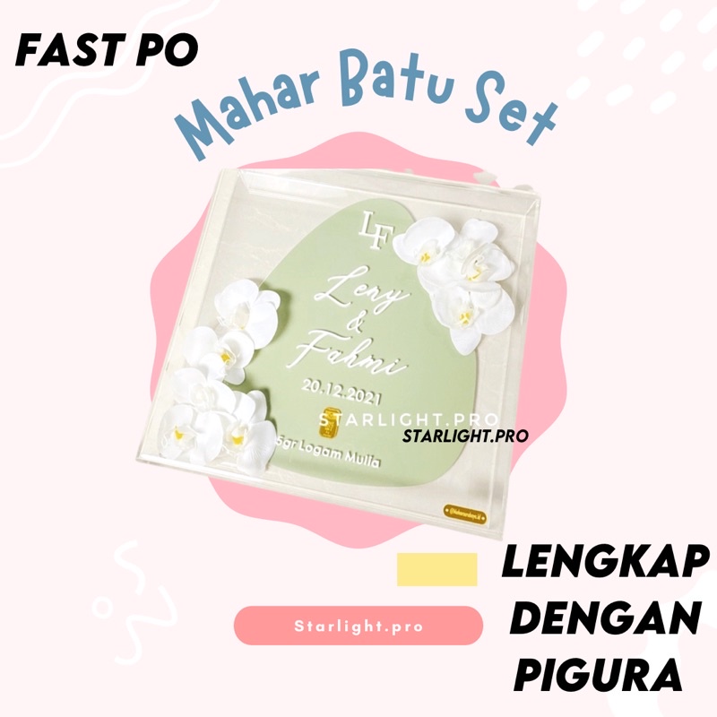 Mahar perkawinan pernikahan pigura mahar kayu rustic seserahan akrilik