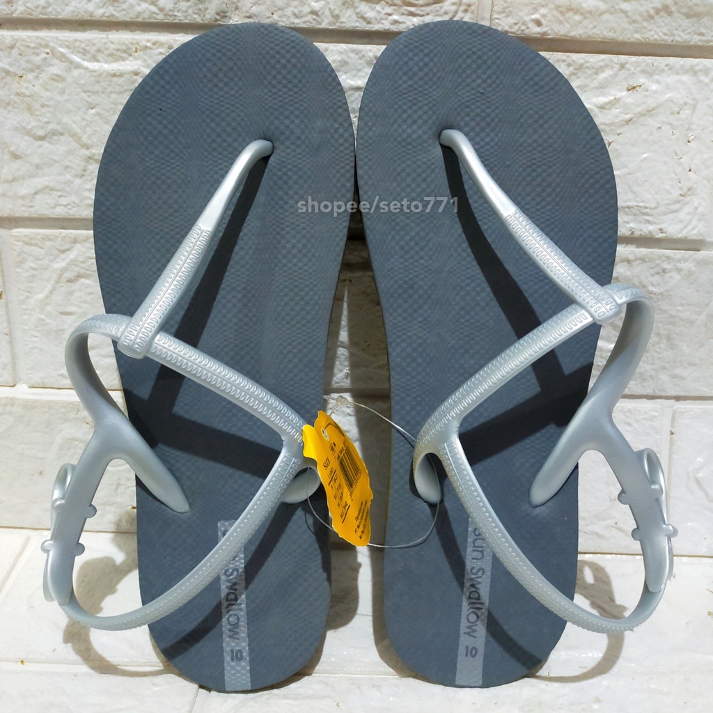 Sun Swallow Travel Rider 9.5 10 10.5 Setara 36 - 40 Sandal Jepit Wanita Sendal Japit Cewek Perempuan Coklat Abu-3