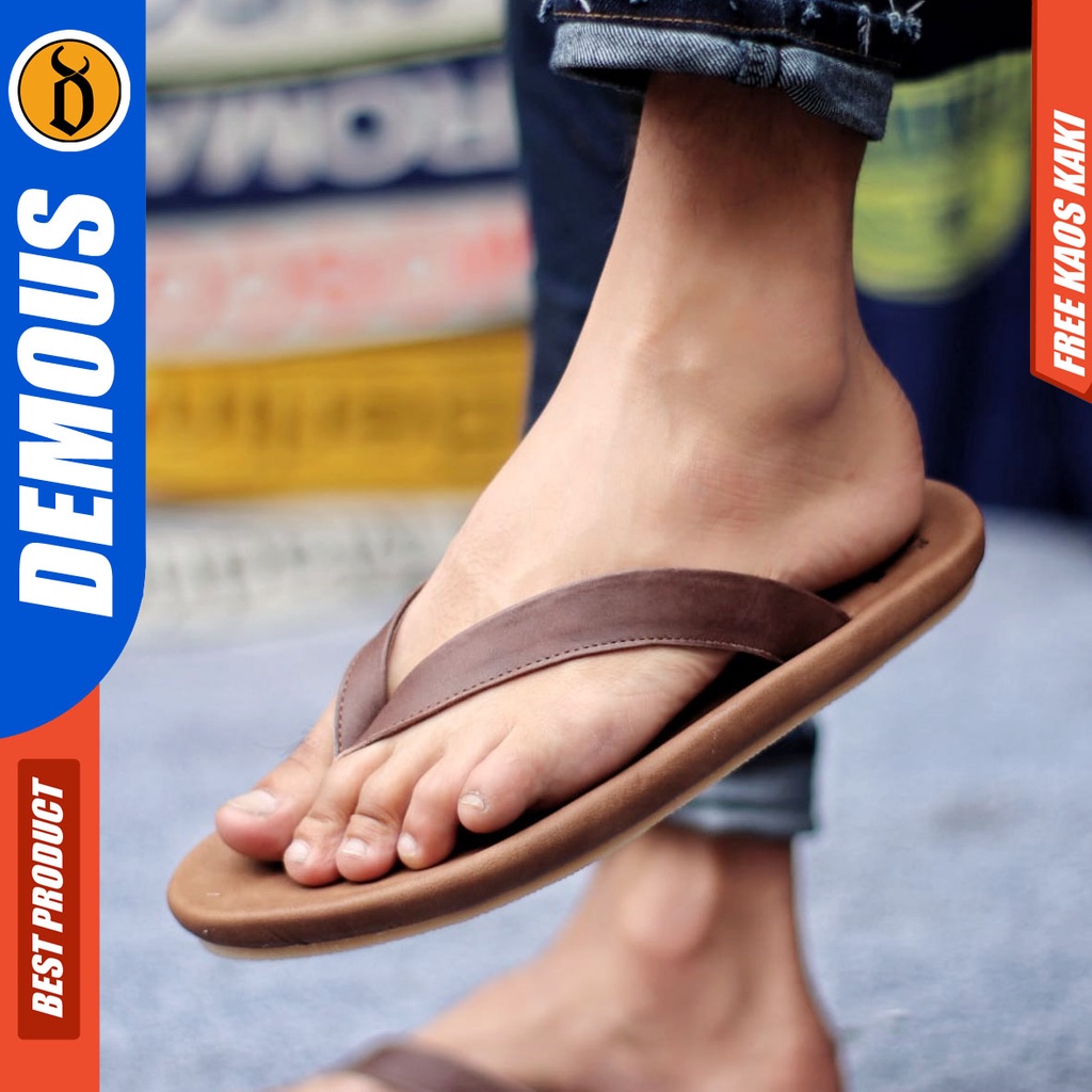 DEMOUS WALLET Sandal Jepit Kulit Asli Simple