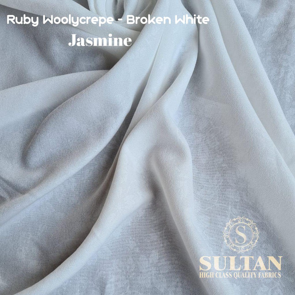 Kain Abaya Sultan Ruby Broken White Emboss JASMINE