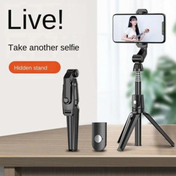 K21 SELFIE STICK  TONGSIS BLUETOOTH SHUTTER TRIPOD HOLDER MONOPOD