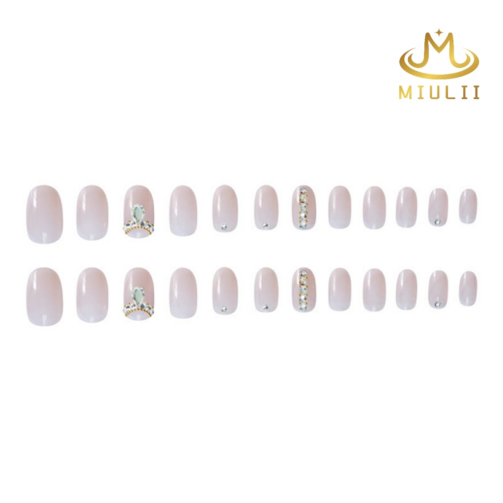 MIULII / KUKU PALSU    A0384 / 24PCS / 3D / NAIL ART / PREMIUM / PINK / CUTE / FREE LEM JELLY / KUTEK