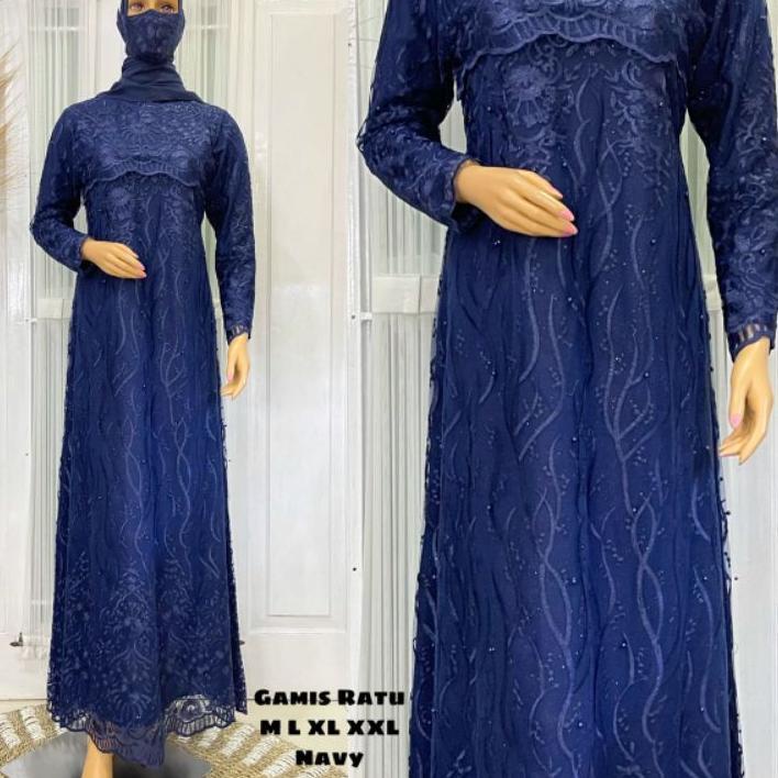 Trendy  HARGA  GAMIS RATU BAHAN FULL BRUKAT TILE  BY BUNGA KEBAYA // GAMIS LEBARAN 2022 // GAMIS MOD