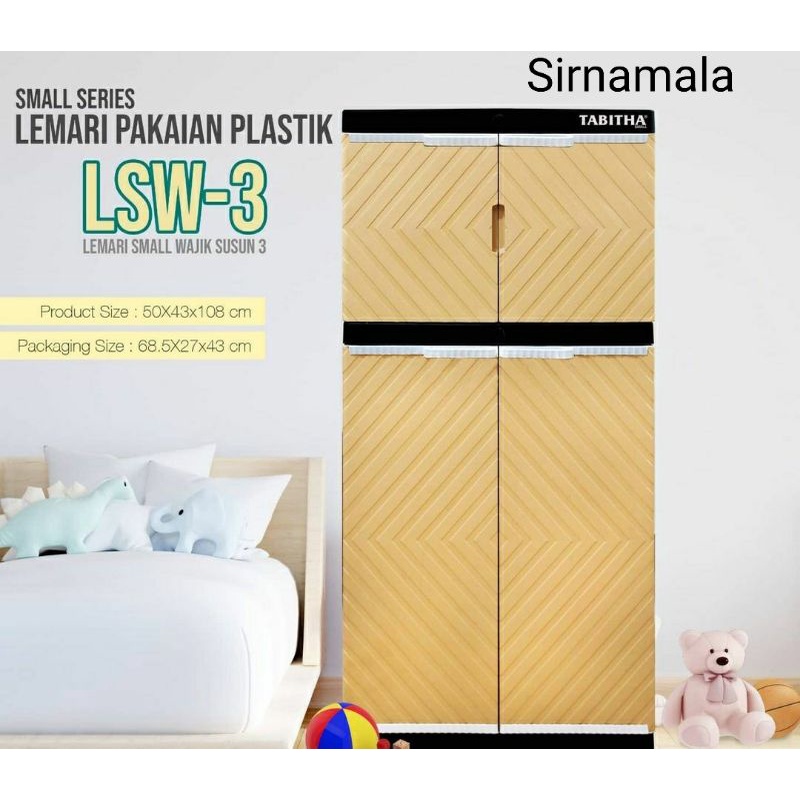 PROMO !!  LSW -3 LEMARI PAKAIAN PLASTIK WAJIK LEMARI 3 SUSUN LS2P TABITHA WAJIK 3 SUSUN JUMBO