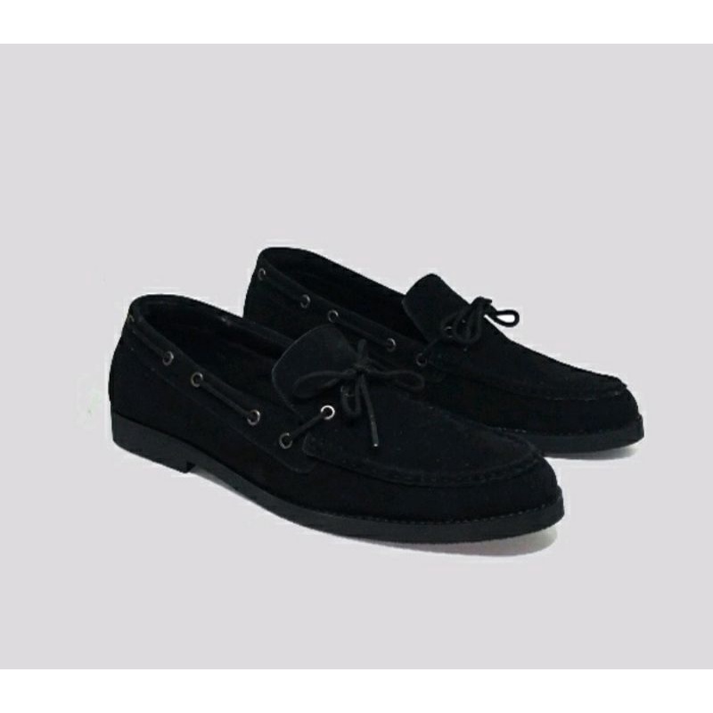 COD / Sepatu Loafers BRX-7 Black Big Size 44-45-46-47-48 Slip ON Moccasin Casual Ukuran Besar Khusus Kaki Gemuk Lebar Anti slip, 48