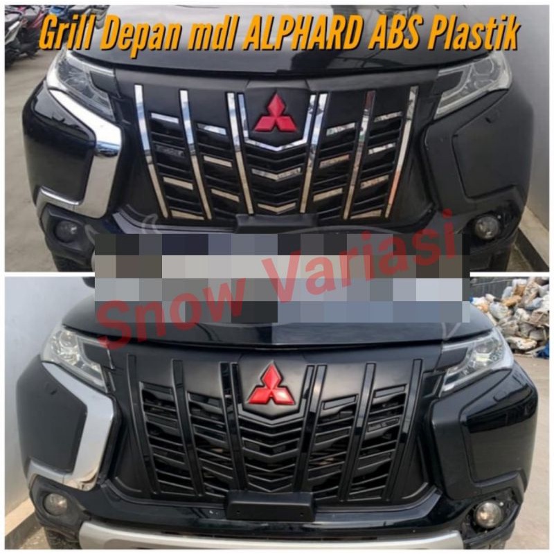 GRILL DEPAN - ALL NEW PAJERO SPORT - ALPHARD STYLE - ABS PLASTIK 2016 2022 2023