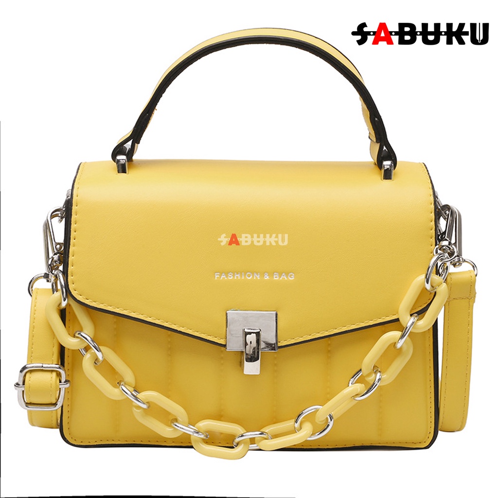 Tas Bahu Rantai Shoulder Bag Hand Bag Wanita Cewek Fashion Elegan Simple Model Terbaru Kulit korea -180