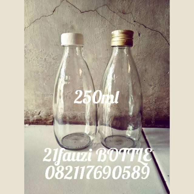 botol kaca 250ml / botol kaca jus susu kopi minuman 250 ml
