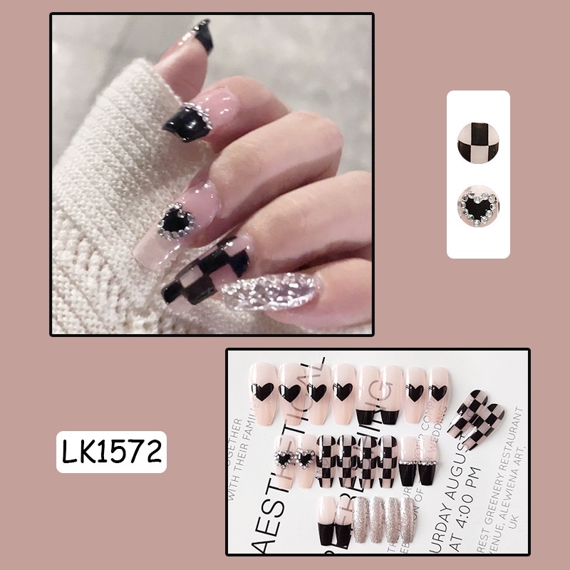 Kuku Palsu 【B95，lem cair】Nikah Wedding False Nailart Pengantin Tangan