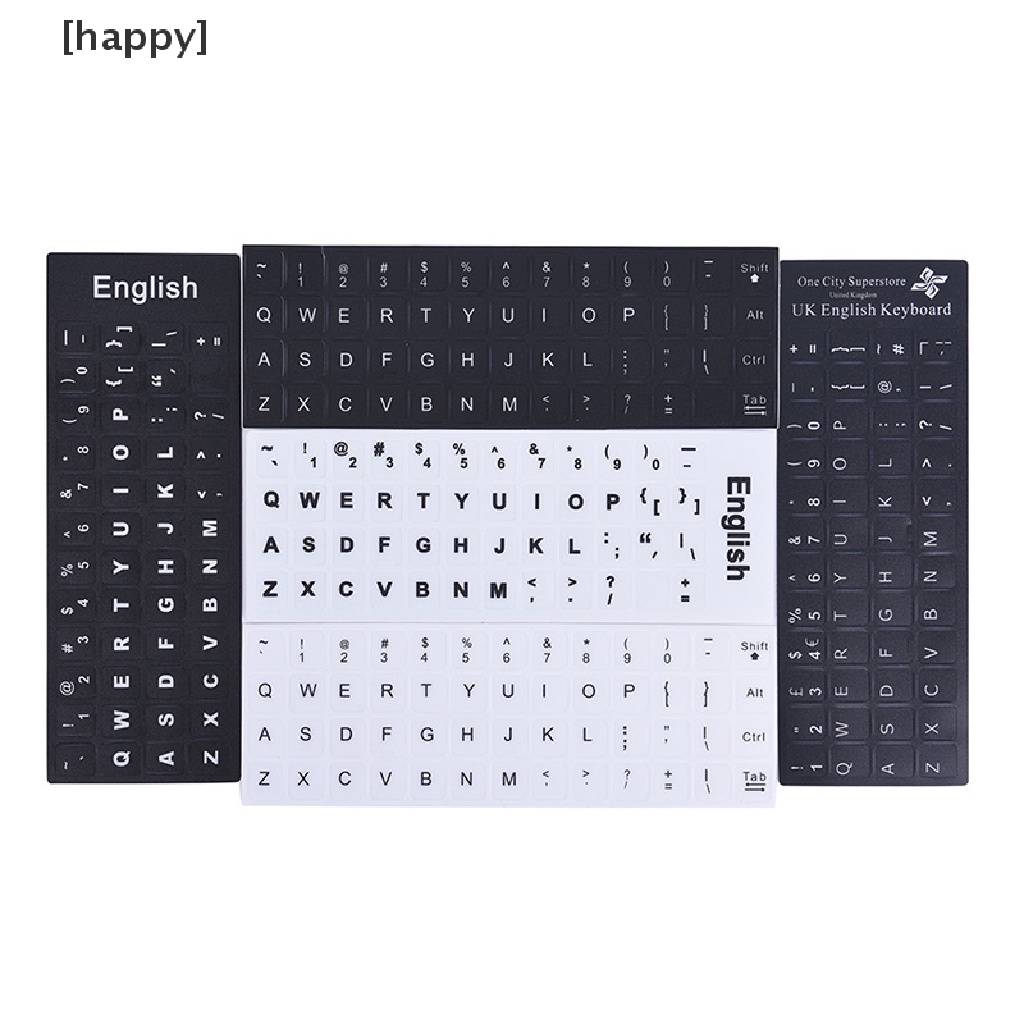 Ha Stiker Keyboard Bahasa Inggris Warna Hitamputih Untuk Komputer Pclaptop