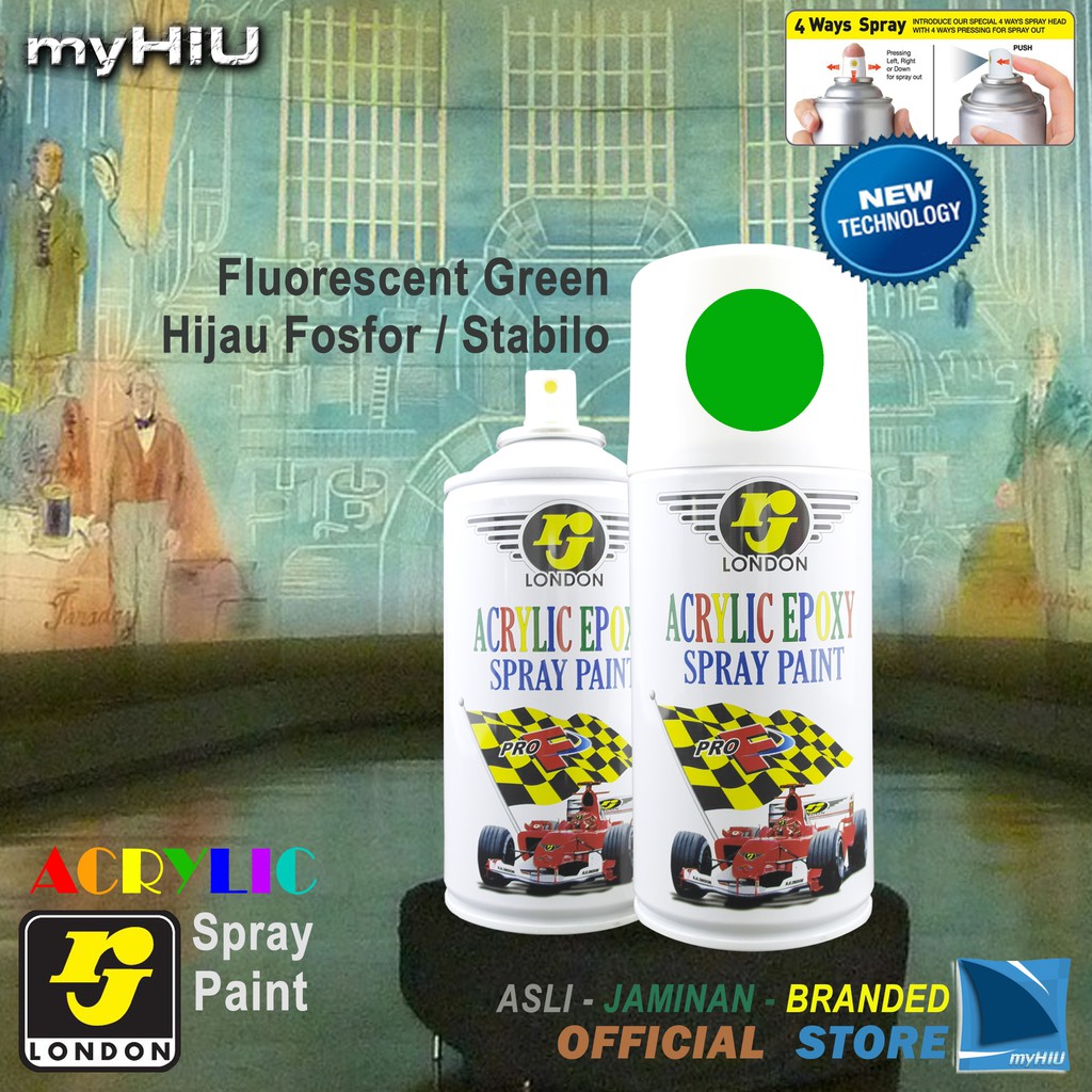 Cat Semprot Hijau Setabilo 150 ~ 400 cc Fosfor / Fluorescent Green Spray Paint RJ LONDON