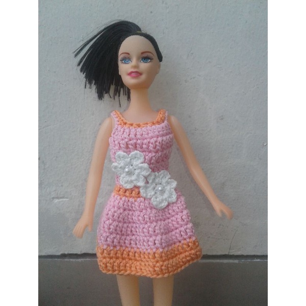 Dress Arily Baju Boneka Barbie Rajut