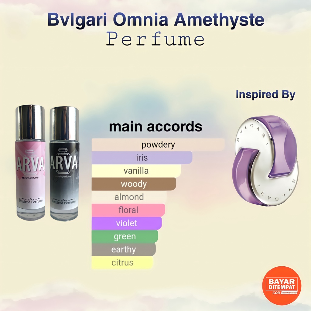 ARVA Parfum Bvlgari Omnia amethyste Inspired Perfume 30ML Tahan Lama Parfum Wanita