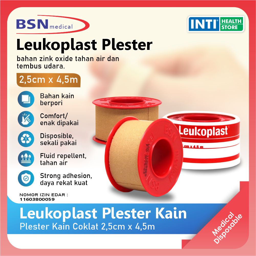 BSN | Leukoplast Plester Kain 2,5 cm x 4,5 m | Plester Kain Coklat