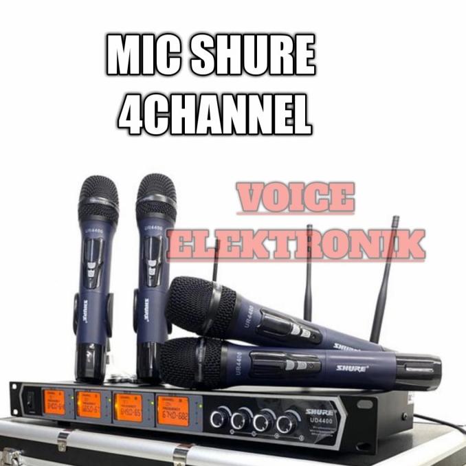 Mic Wireless Shure UR 4400 Plus Hardcase Mic 4 Channel Handle