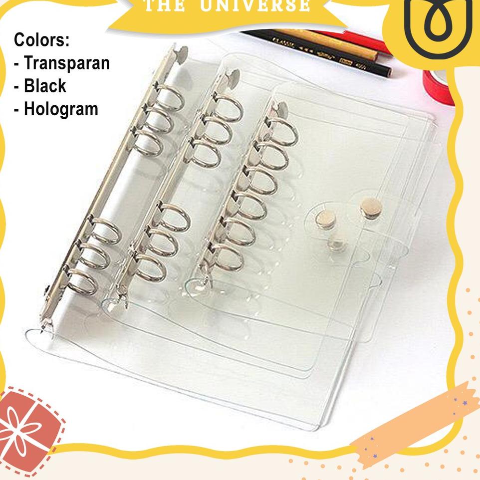

tey-17 [THE UNIVERSE] Buku Binder A5 6 Ring Transparan Binder Cover Notebook Binder Hologram - ST004 .,..,.,,,,.,