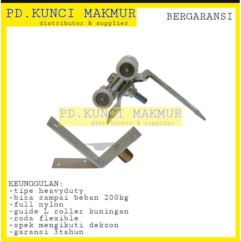 Roda pintu lipat atas bawah 1set roda flexible pintu lipat folding gate SPEK DEKSON roda gantung