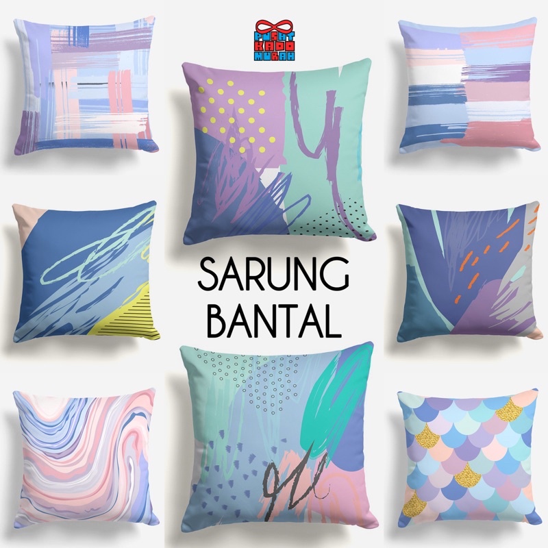 COVER SARUNG Bantal Sofa Motif Abstrak Lilac Pinky 40x40 cm - Pusat Kado Murah