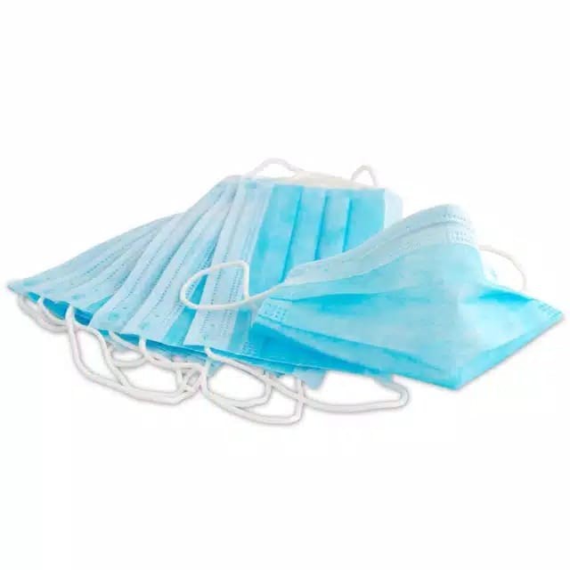 MASKER EARLOP 3 PLY BIRU FACE MASK 50pcs Masker Wajah Sekali Pakai 3 Lapis Dengan Kait Telinga 3ply EARLOOP