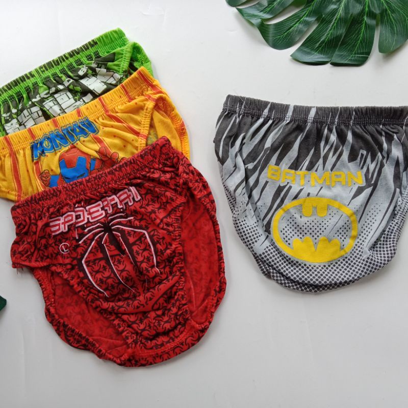 Lusinan 12 PCS Celana Dalam Anak Cowok Motif Superhero