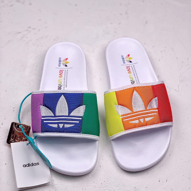 adidas pride flip flops