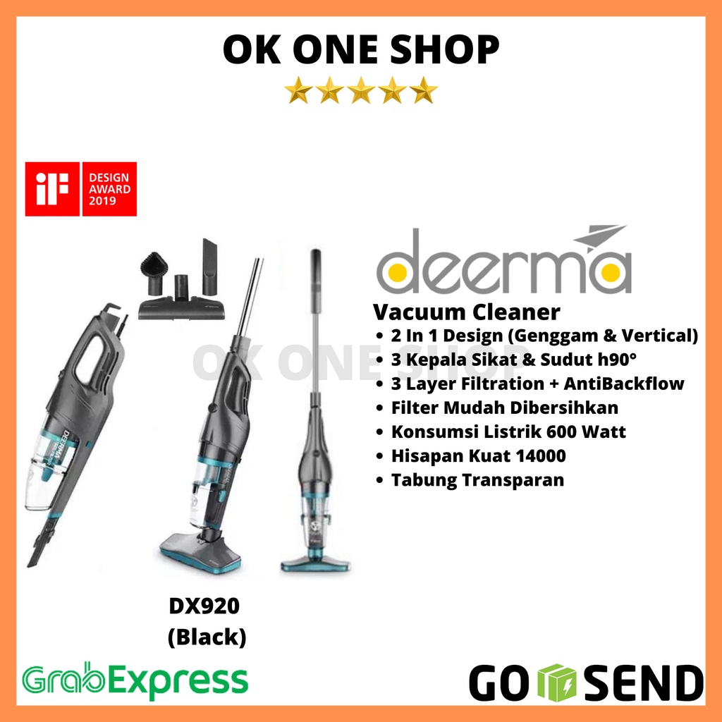 DEERMA DX920 Vacuum Cleaner 2 in 1 / Alat Penghisap Debu DX 920 -BLACK