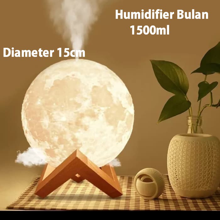 Humidifier Diffuser Bulan Aromaterapi Lampu Tidur 3D Moon Light Night-2