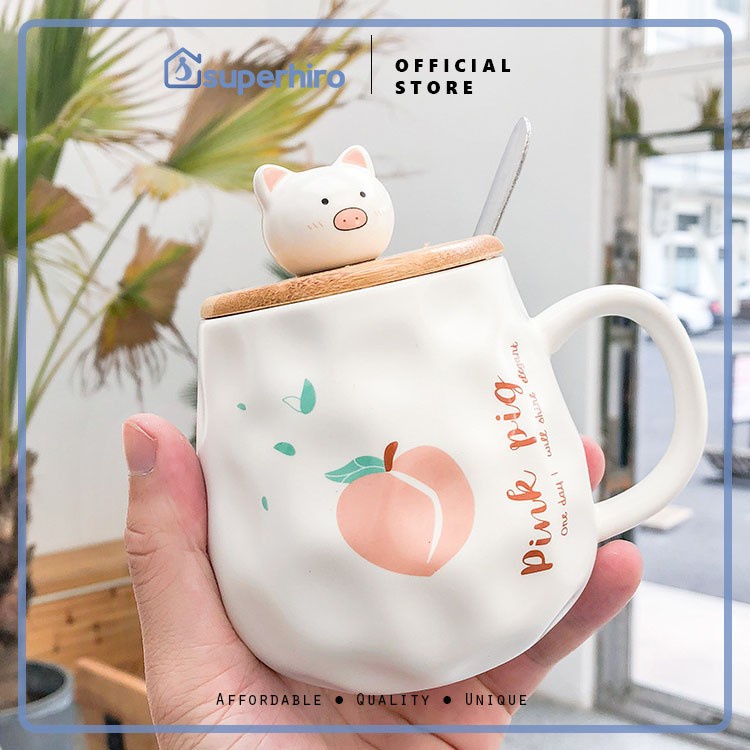 Mug Gelas 3D Dengan Tutup Hadiah Gift Kado Premium Lucu Motif