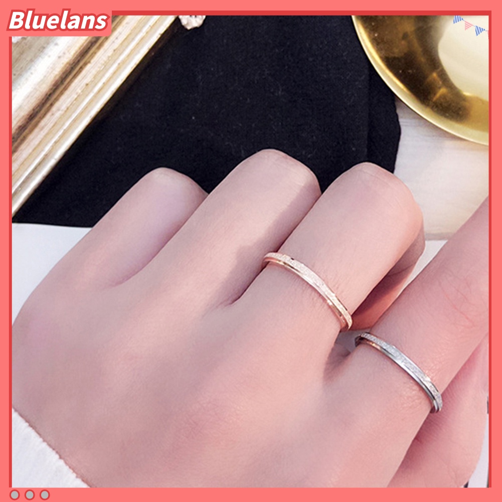 Bluelans Cincin Bahan Titanium Steel Untuk Pria Dan Wanita