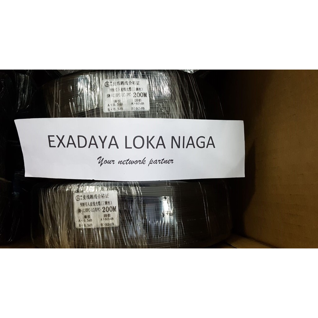 Kabel Fiber Optik FTTH SC Indihome / Drop Wire Core Optic 200 Meter