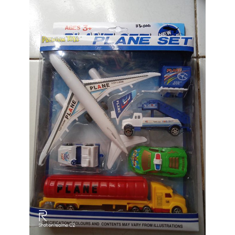 Mainan pesawat terbang dan bandara set