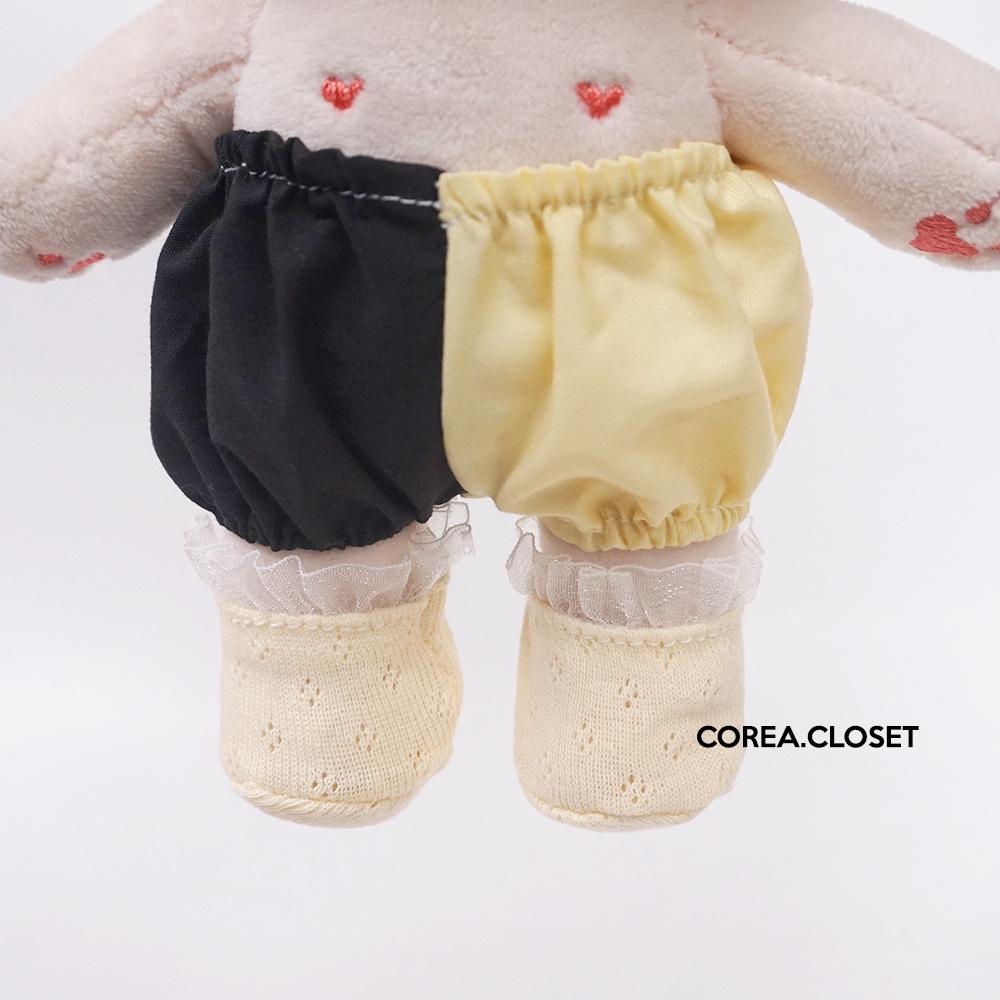 READY STOCK 20cm Skzoo Kpop doll clothes kaos kaki bayi -  Baby Lace socks - Color Baby Yellow ( EXO